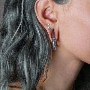 Rebirth silver ear weights hoops, stretched ears snake ear weights 4mm (6g), 6mm (2g) gauge earrings, ear weights & hangers PRICE PER SINGLE