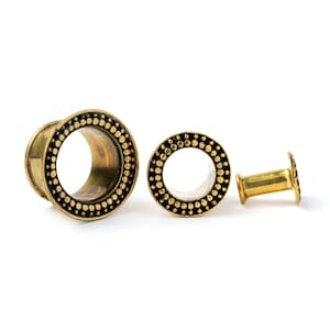 Tunele do uszu Orbit, kolczyki z geometrycznymi zatyczkami, tunele z zatyczkami o grubości 4 mm (6 g) - 20 mm (13/16’’), zatyczki i tunele tribal, CENA ZA JEDNĄ SZTUKĘ