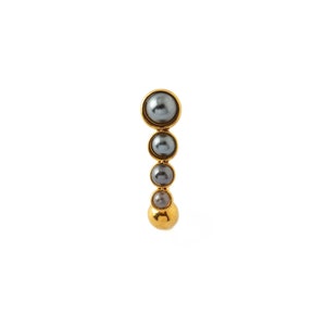 Newton golden navel piercing with Pearls, surgical steel belly bar 1.6mm/14g boho belly button ring with gemstone, belly piercing jewelry