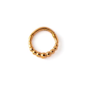 Rose Gold Althea septum clicker, surgical steel hinged segment ring, piercing ring 16g, 8mm clicker hoop daith, tragus, helix, nose ring