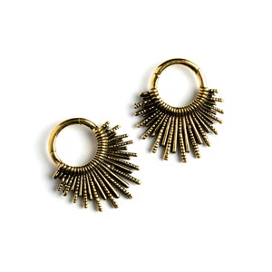 Golden sun hoop hangers, ear weights hoops for stretched ears 2mm (12g), hoop gauge earrings, ear weights and hangers PRICE PER SINGLE