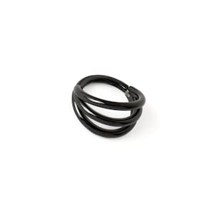 Trinity black septum clicker ring, surgical steel hinged segment ring 1.2mm/16g click on piercing ring 8mm, 10mm, alternative body jewellery