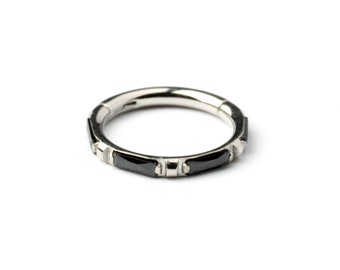 Arista Septum clicker with Cubic Zirconia, 1.2mm (16g) gemstone piercing ring fit as tragus, helix, cartilage, daith