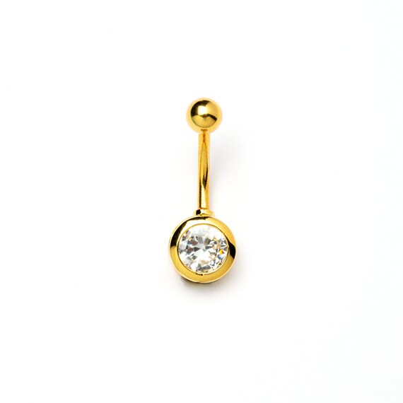 Gold navel bar best sale