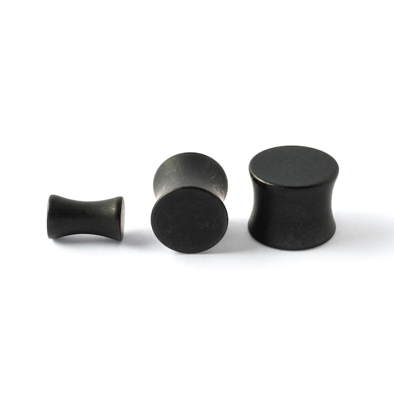 316L Surgical Steel Black PVD Double Flared Saddle Ear Tunnels 316L Surgical Steel Black PVD Double Flared Saddle Ear Tunnels