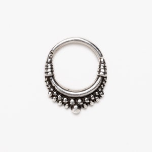 Sterling Silver septum ring, piercing ring size 1.2mm (16g) diameter: 6mm, 8mm, 10mm to fit tragus, helix, cartilage, tribal septum jewelry