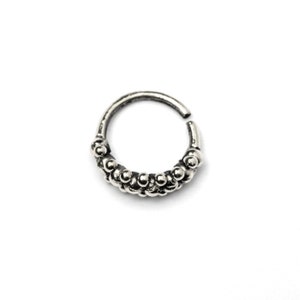 Sterlingzilveren dikke neusring, piercing ringmaat 0,8 mm (20 g), passend op septum, tragus, kraakbeen, helix, boho-tribale neussieraden