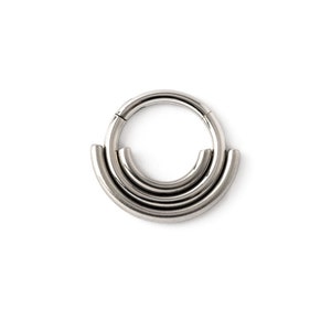 Akasha Septum Clicker, surgical steel piercing ring 1.2mm (16g) hinged segment ring for daith, helix, cartilage, boho tribal Septum jewelry
