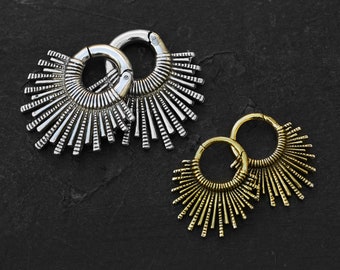 Sun hoop hangers, ear weights hoops for stretched ears 4mm/6g gauges, hoop gauge earrings, weights & hangers gauge jewelry, PRICE PER SINGLE