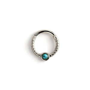 Dayaa turkoois septumklikker, chirurgisch stalen scharnierende oorbel 1,2 mm (16 g) piercing ring passend op tragus, helix, kraakbeen, neusring