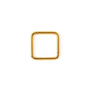 Gold Oblong Titanium clicker ring, hinged segment piercing ring 1.2mm/16g, 8mm, 10mm, clicker hoop for helix, daith, septum, cartilage