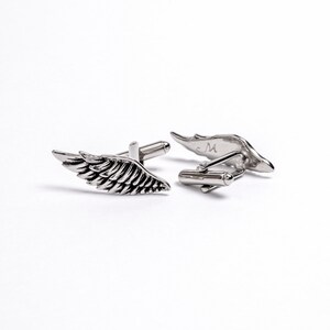 Gothic wings cufflink, hand made unique design, edgy dark jewellery for men image 2