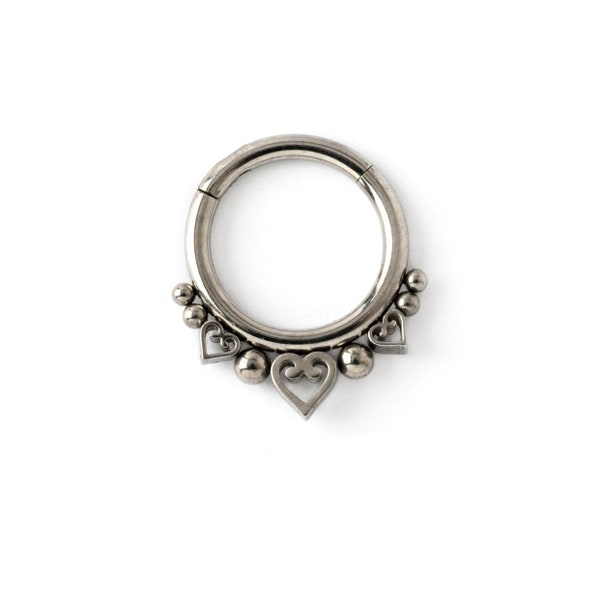 Neptun Septum Clicker, Chirurgenstahl Piercing Ring 1,2mm (16g), 6mm, 8mm, 10mm, aufklappbares Segment Clicker Ring für Tragus, Helix, Knorpel