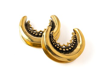 Colliers d'oreilles Wati, boucles d'oreilles dorées en fer à cheval, 20 mm (3/4 g) - Bouchons tunnels pour oreilles étirées