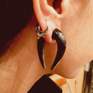 Horseshoe ear stretchers, taper gauge earrings for stretched ears 2mm (12g) - 18mm (11/16”) tribal ear gauges jewelry