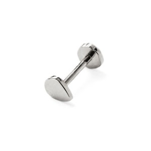 14k White Gold Teardrop Labret Stud, internally threaded screw on earring 1.2mm (16g), flat back earring for tragus, helix, medusa, monroe