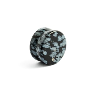 Natural Gemstone Organic Semi-Precious Snowflake Obsidian Ear Plug Tunnel Gift Natural Gemstone Organic Semi-Precious Snowflake Obsidian Ear Plug Tunnel Gift