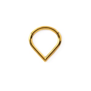 Teardrop septum clicker, surgical steel hinged segment piercing ring size 1.2mm (16g) daith clicker hoop tragus, helix, cartilage, rook