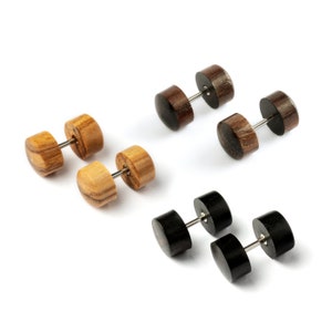 Wood fake plugs earrings, organic wood fake gauge earrings, tribal earrings, wood earrings, natural fake gauge jewelry PRICE PER SINGLE