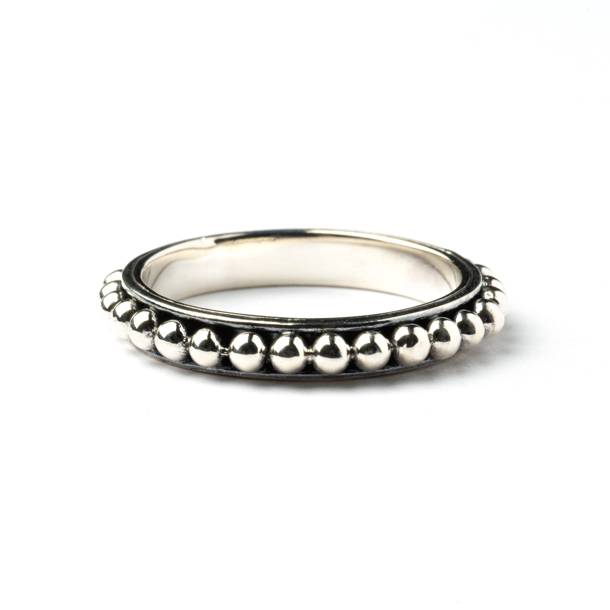 Silver Spheres Band Ring, Sterling Silver Ring, Ethnic Ring, Indian Silver Ring, Unique Stackable Band, Tribal Silver Ring, Tribal Jewelry