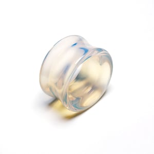 Opalite tunnels, double flare stone ear tunnels 6mm/2g-22mm/7/8&quot; organic natural ear plug & tunnels, stretched ear jewelry, PRICE PER SINGLE