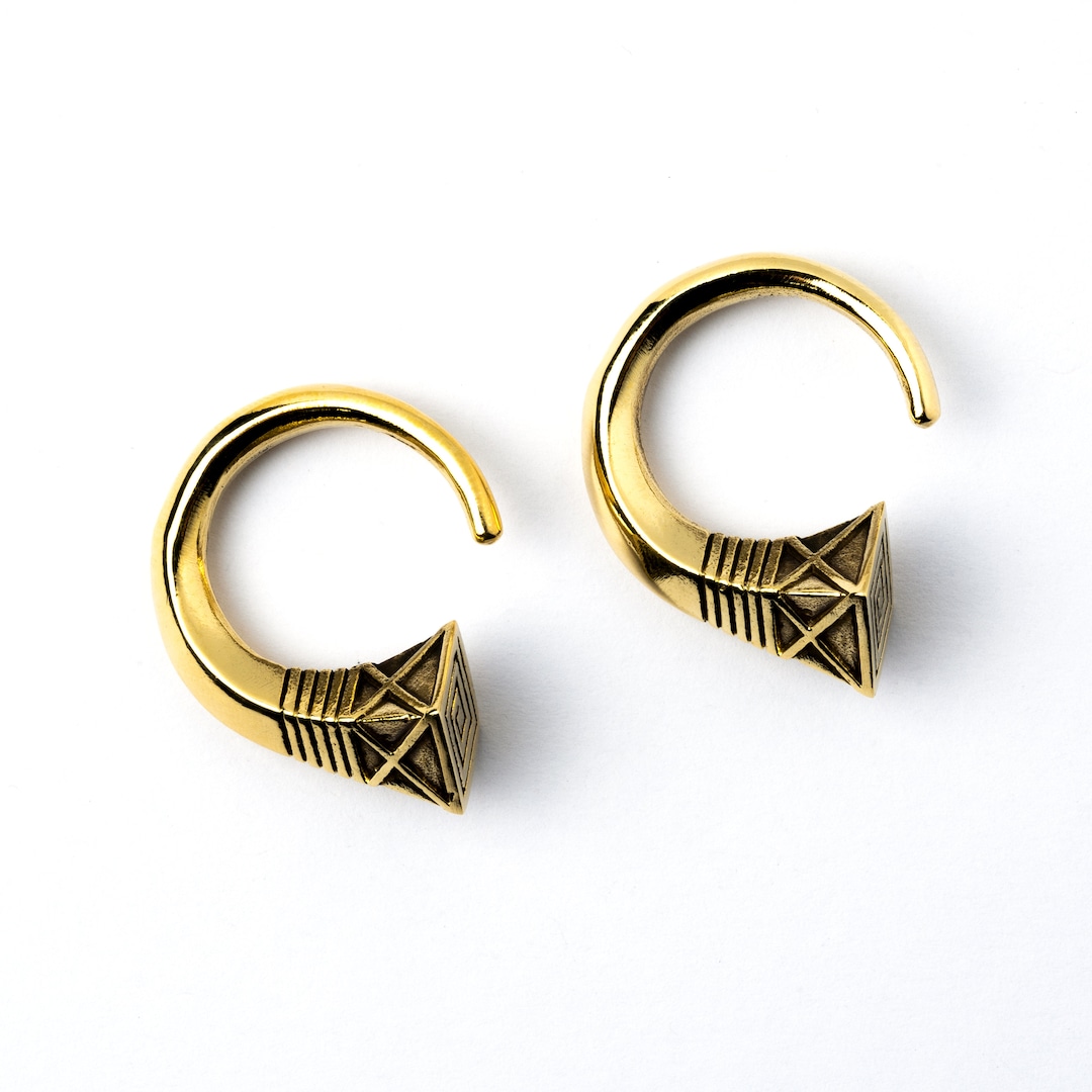 Mali Golden Ear Weights Hangers, Ear Weights Hoops for Stretched Ears