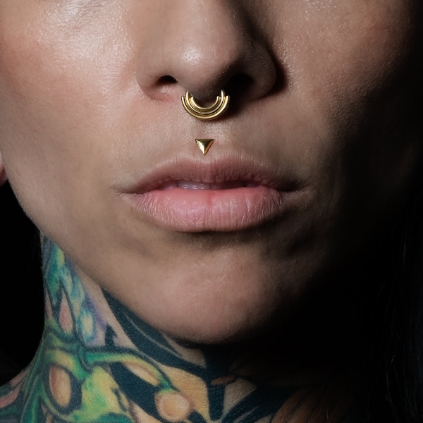 Akasha Golden Clicker Septum, Chirurgenstahl Segment Clicker Ring 1,2mm, Mehrfachringe Piercing für Tragus, Helix, Knorpel