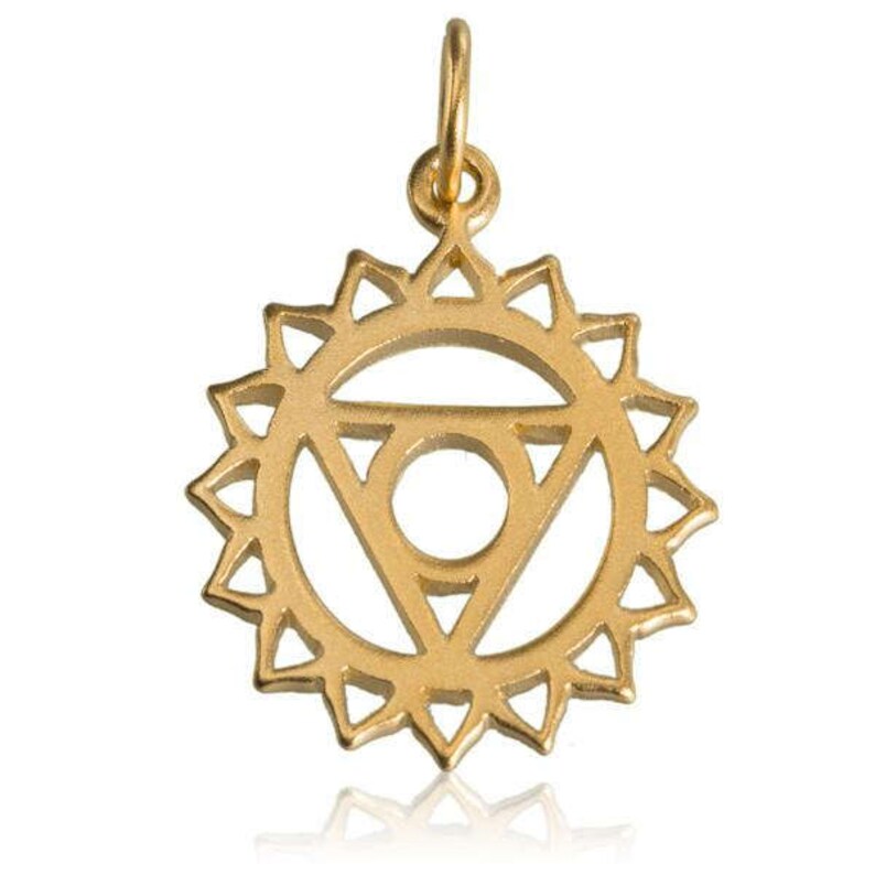 Tribal Jewellery Bracelet charms 24K Gold Plated Throat Chakra Charm Pendant Yoga Jewellery Gold Charm Gold Pendant Charm Necklace