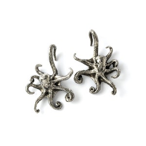 Octopus ear weights hangers for stretched ears 4mm (6g) ear gauges, dark gothic ear hangers,  alternative gauge jewellery, PRICE PER SINGLE