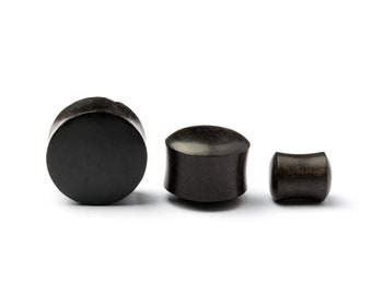 Blackwood ear plugs for stretched ears 4mm (6g) - 34mm (1.33”) natural ear gauges, wooden plug earrings, organic gauge jewellery