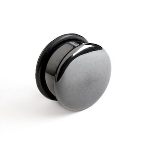 Hematite plugs, single flare stone plugs ear gauges 4mm (6g) - 16mm (5/8”) plugs and tunnels stretched ear jewelry, PRICE PER SINGLE