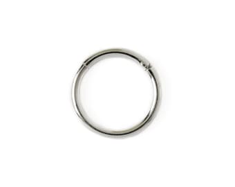 925 Sterling Silver clicker ring, hinged segment piercing ring 1mm/18g, 1.2mm/16g, 1.6mm/14g, 6mm, 8mm, 10mm for septum, cartilage, tragus