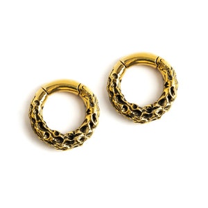 Carved weights hoops, hoop hangers for stretched ears 4mm (6g), 6mm (2g) hoops gauge earrings, ear weights and hangers, PRICE PER SINGLE