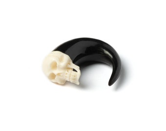 Elementals Organics Stainless Steel Ear Plug Ear Gauges with Native American Bird Head Bone Inlay Elementals Organics Stainless Steel Ear Plug Ear Gauges with Native American Bird Head Bone Inlay