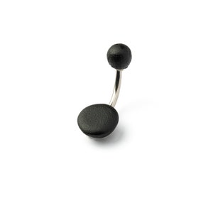Czarny drewniany kolczyk do pępka, stal chirurgiczna 316L, kolczyk do pępka, 1,6 mm (14 g), organiczny kolczyk do pępka, biżuteria do piercingu brzucha