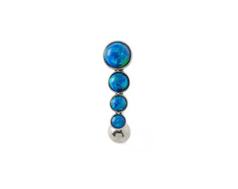 Newton navel piercing with Blue Opal, surgical steel belly bar 1.6mm/14g boho tribal belly button ring with gemstone, belly piercing jewelry