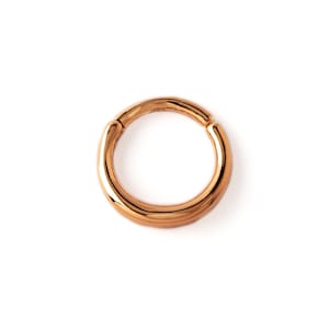 Raja Rose Gold septum clicker, surgical steel piercing ring 1.2mm (16g) hinged segment ring for tragus, helix, cartilage, septum jewellery