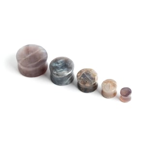 Lavendel Stein Plugs, Double Flare Ohrmesser 4mm (6g) - 25mm (1’’) organische natürliche Plugs und Tunnel, Schmuck Gauge, PREIS PRO EINZEL