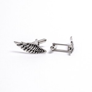 Gothic wings cufflink, hand made unique design, edgy dark jewellery for men image 3