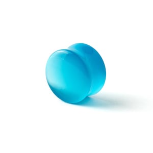 Aqua Cats Eye plugs, double flare stone plugs 8mm/0g-16mm/5/8’’ organic natural plugs and tunnels, stretched ears jewelry, PRICE PER SINGLE