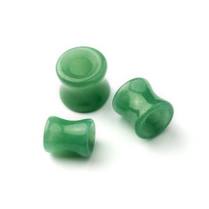 Jade tunnels, double flare stone tunnels 6mm/2g-20mm/3/4” organic gemstone ear plug and tunnels, stretched ear jewelry, PRICE PER SINGLE