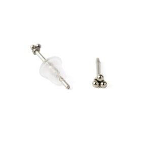 Trinity dots ear studs, tiny surgical steel stud earrings, minimalist stacking earrings, modern post earrings for her, for him