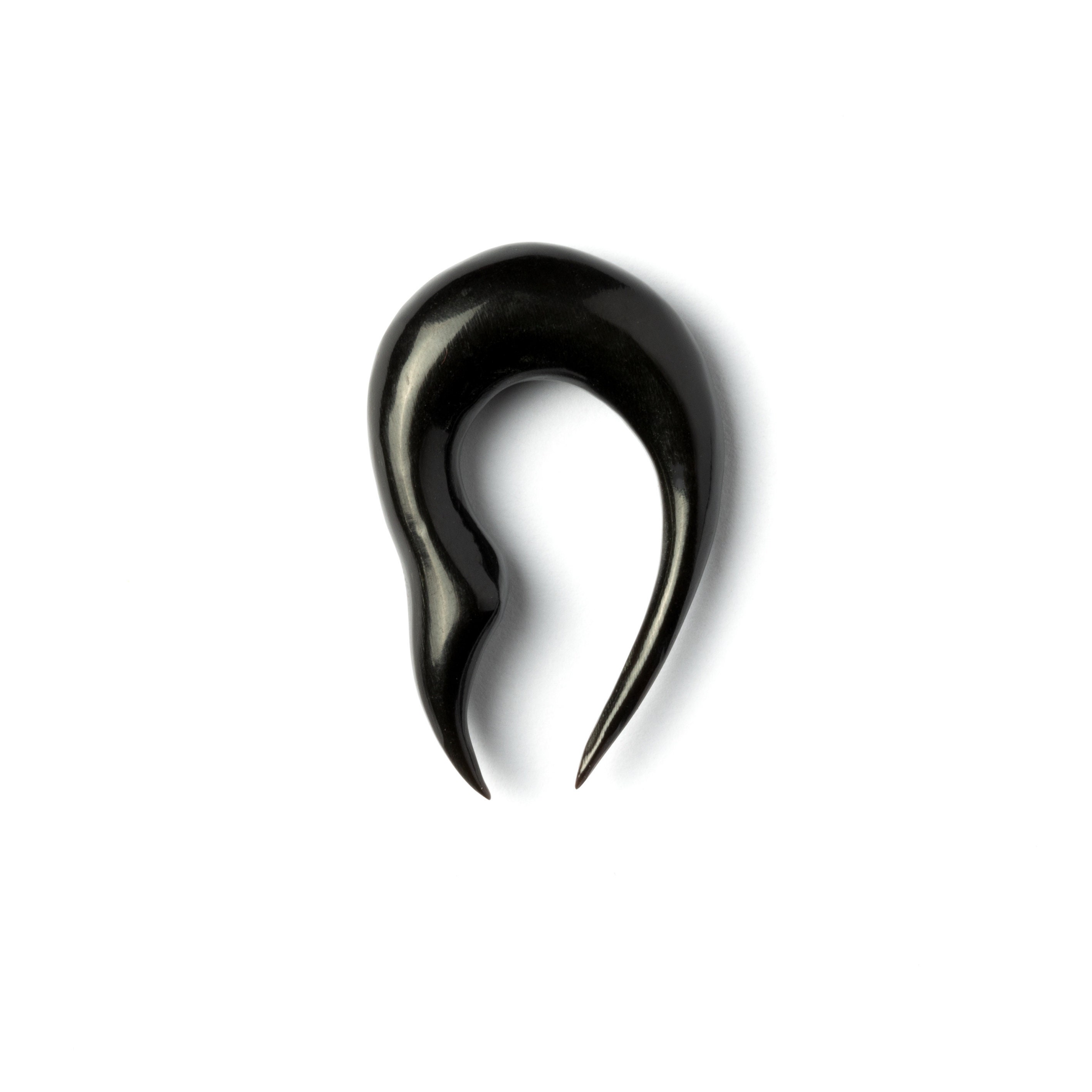 Spiral Black Ear Gauge Simple Buffalo Plug Tunnel Horn Handmade Carved Stretcher 