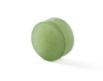 Light Jade plugs, double flare stone plugs 3mm/8g-25mm/1” organic natural plug tunnels, plugs and tunnels, gauges jewelry