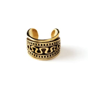 Serpentine ear cuff no piercing, boho tribal ear wrap, helix fake piercing ring, cartilage clip earring, hoop no piercing fake earring