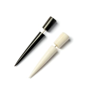 Spitalfields Spike earrings, fake gauge earrings, bone & horn taper earrings fake gauges, unisex alternative earrings fake gauge jewelry