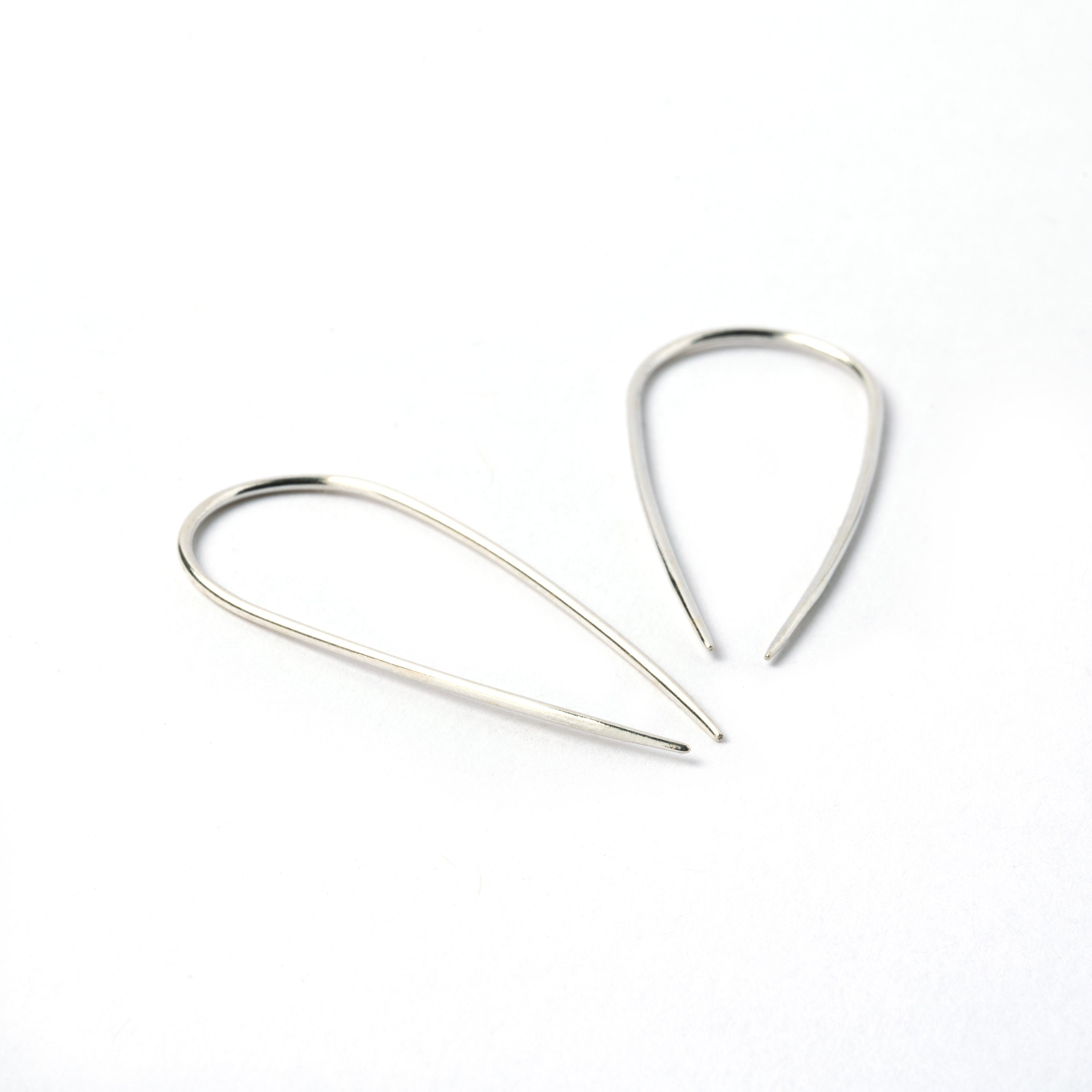 Silver Horseshoe Oval Wire Earrings Arc Open Hoop Earrings -  Norway