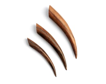 Classic Tribu Teak Wood taper ear stretchers, gauge earrings for stretched ears, 3mm (8g) - 12mm (1/2”) tribal gauge jewelry