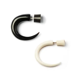 Las Dalias fake gauge earrings, bone, horn taper earrings, tribal earrings fake gauges, organic fake gauge jewellery PRICE PER SINGLE