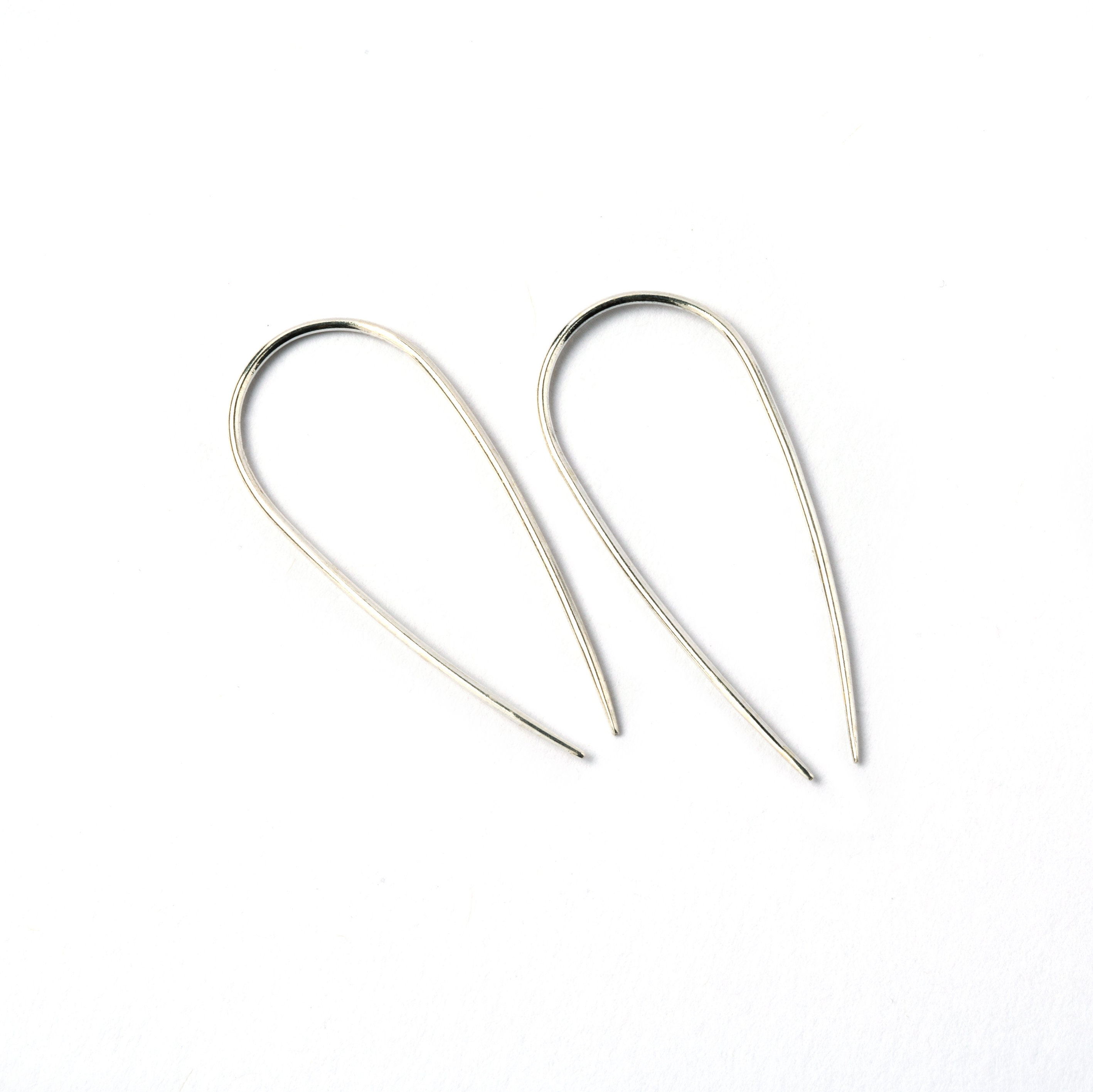 Silber Ovale Haken Ohrringe Silber Draht Ohrringe Etsy